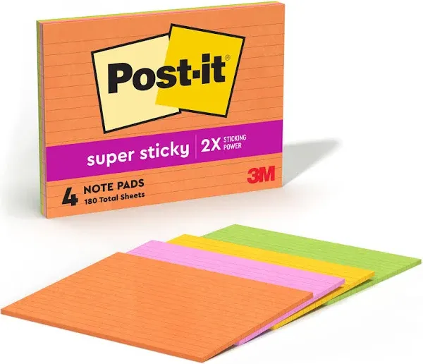 Post-it Notes Super Sticky Meeting Notes in Energy Boost Colors