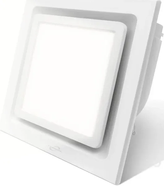 Bathroom Exhaust Fan with Light,11.8 in Panel,6000K 12W Square LED,141 CFM,0.7 S