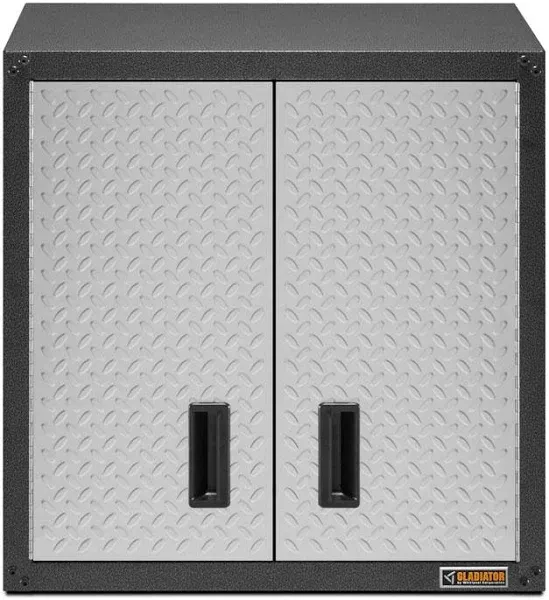 Gladiator 28 Gearbox Full-Door Garage Wall Cabinet with Shelf, Silver Tread