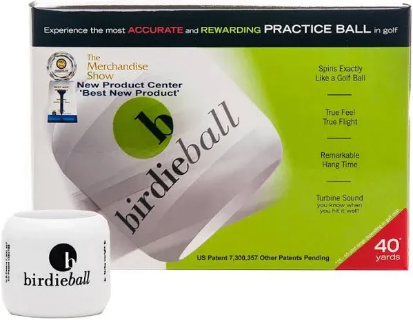 BirdieBall 12 Practice Golf Balls Full Swing Limited Flight Birdie Ball 40 Yd