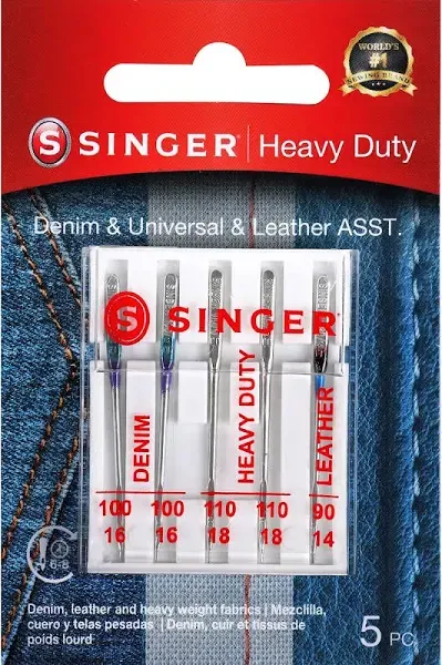 Universal Sewing Machine Heavy Duty Needles 5 Set for Singer Brother Kenmore