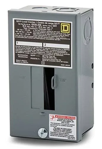 SQUARE D QO MAIN LUG CIRCUIT BREAKER LOAD CENTER QO2L30S 30AMP 240VOLT 1PH 3W NI