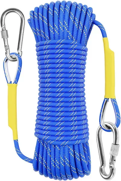 X XBEN Outdoor Climbing Rope 10M(32ft) 20M(64ft) 30M(96ft) 50M(160ft) 70M(230ft) 152M(500FT) 352M(1000FT) Static Rock Climbing Rope for Escape Rope Ice Climbing Equipment Fire Rescue Parachute