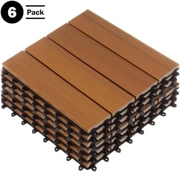 Pure Garden Patio Floor Tiles Set of 6