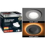 Commercial Electric 6 in. Selectable CCT Integrated LED Recessed Light Trim with Night Light Feature 670 Lumens 11-Watt Dimmable