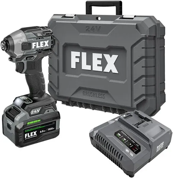 FLEX 24V Brushless Cordless 1/4-Inch 2,500 In-Lbs Torque Quick Eject Hex Impa...