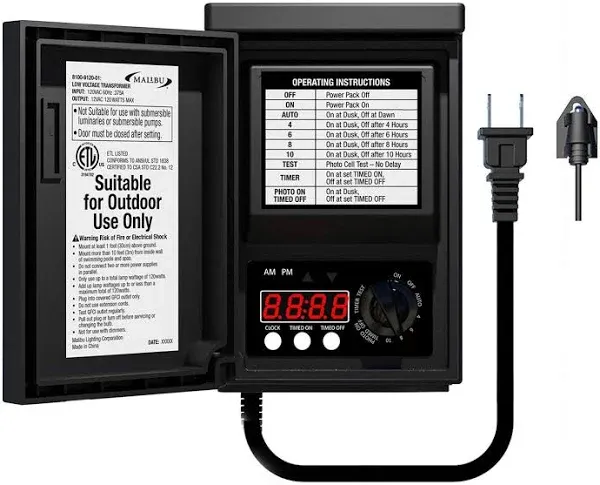 Malibu 120 Watt Power Pack with Sensor and Weather Shield for Low Voltage Lan...