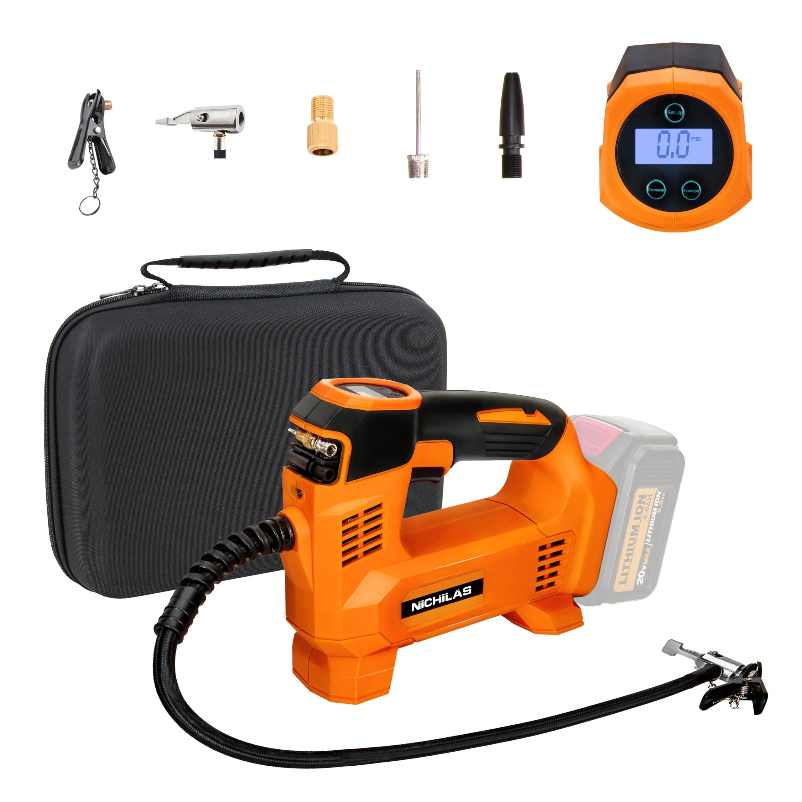 Tire Inflator for DEWALT 20V MAX Battery, Portable Air Compressor Auto Tire Pump with Digital Pressure Gauge 120PSI for Car, Truck, Bikes, Ball (Tool Only, NO Battery)