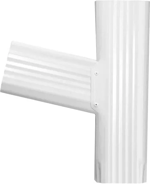 Downspout Gutter Y Connector 2x3 Standard Left High Gloss White