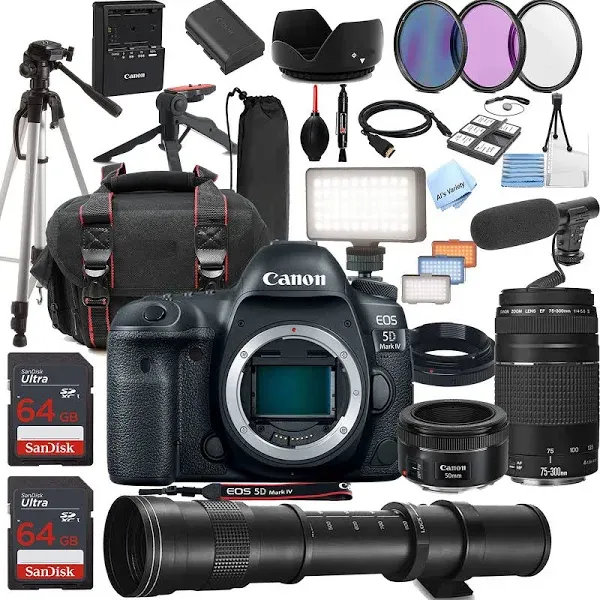 Canon EOS 5D Mark IV Dslr Camera with 24-105mm f/4L II Lens