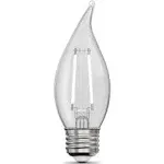 Feit Electric 5.5W [60W Equivalent] Soft White 2700K BA10 E26 Base LED Flame Tip Exposed White Filament Light Bulb 2-Pack (BPEFC60927CAWFIL/2)