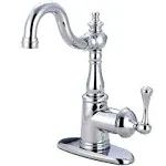 English Vintage Bar Faucet with Cover Plate, Polished Chrome | Kingston Brass KS7491BL