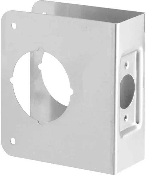 Prime-Line U 9553 Stainless Steel Lock and Door Reinforcement Plate for 1-3/4 In. Thick Doors, Stainless Steel Finish (Single Pack)