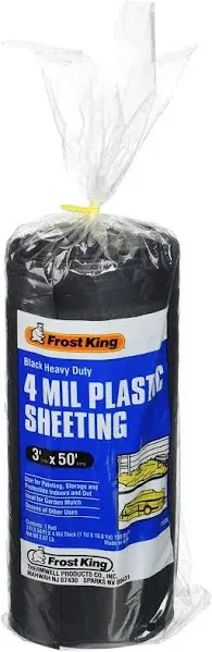 350B Polyethylene Sheeting, 3&#039; X 50&#039; X 4 Mil, Black