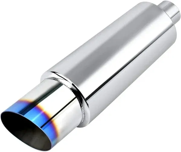 EVIL ENERGY 2&#034; Inlet 3&#034; Outlet Exhaust Tip Burnt Muffler Universal 14.8&#034; Length