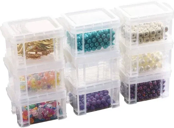 9Pack Small Plastic Storage Box Containers with Lids