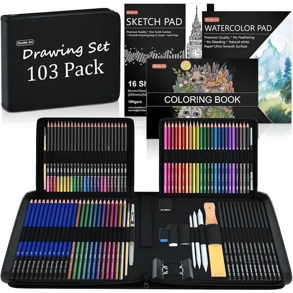  Pencil Kit - Drawing Pencils, Colored Pencils and Graphite Pencils in 103