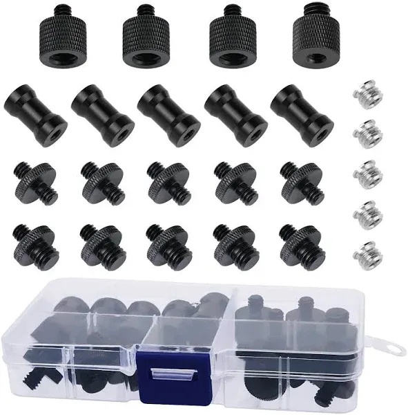 24 Pcs Camera Screw Adapter 1/4 to 1/4 and 1/4 to 3/8 Tripod Mount Converter Set