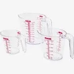 Chef Pomodoro 3-Piece Measuring Cup Set, 1L / 500ml / 250 ml Clear