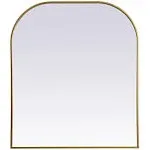 Elegant Decor MR1B3642BRS Blaire 36 x 42 inch Metal Frame Arch Mirror in Brass