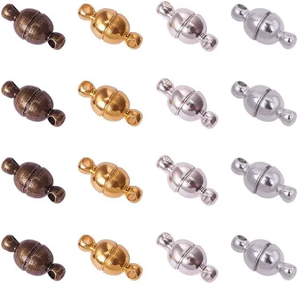 PH PandaHall 100 Sets Brass Magnetic Clasps Mixed Color Round Magnet Converter Jewelry Clasps Buckle Ball for Bracelet Necklace Jewelry DIY Making