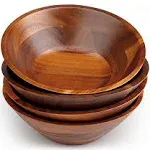 7 Inches Acacia Wooden Salad Bowls - Set of 4