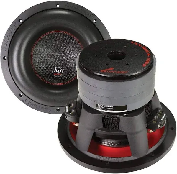 Audiopipe TXX-BDC4-10D2 10-inch Woofer Dual 2 Ohm Subwoofer Quad Stack 900 Watts RMS 1800 Watt Max Voice Coil 2.5" BASV 4-Layer