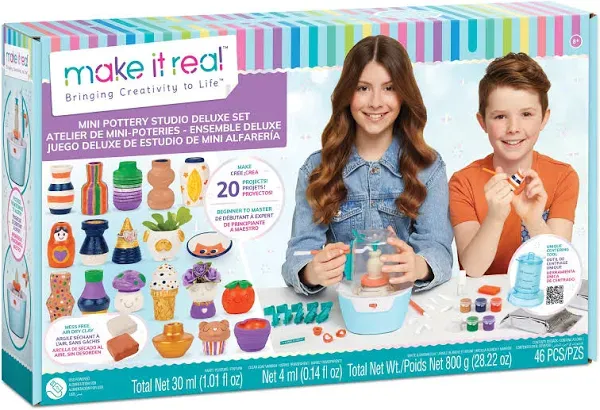 Make It Real Mini Pottery Studio Deluxe Set