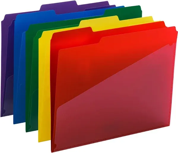 Smead Poly File Folders Slash Pocket