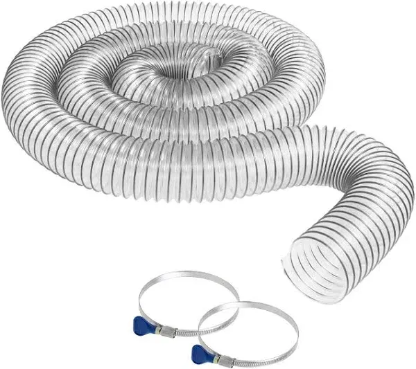 Peachtree Woodworking Supply Diameter by 10 foot Long PVC Dust/Debris Collection Hose MADE IN THE USA with 2 each Turnkey Stainless