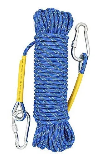 X XBEN Outdoor Climbing Rope 10M(32ft) 20M(64ft) 30M(96ft) 50M(160ft) 70M(230ft) 152M(500FT) 352M(1000FT) Static Rock Climbing Rope for Escape Rope Ice Climbing Equipment Fire Rescue Parachute