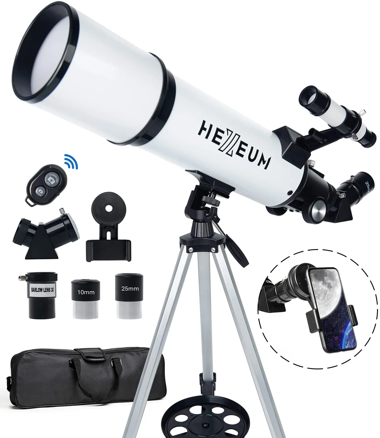 Telescope 80mm Aperture 600mm - Astronomical Portable Refracting Telescope Fu...