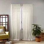 Calypso 52" x 84" Macrame Tassel Semi-Sheer Curtain Panel - Ivory