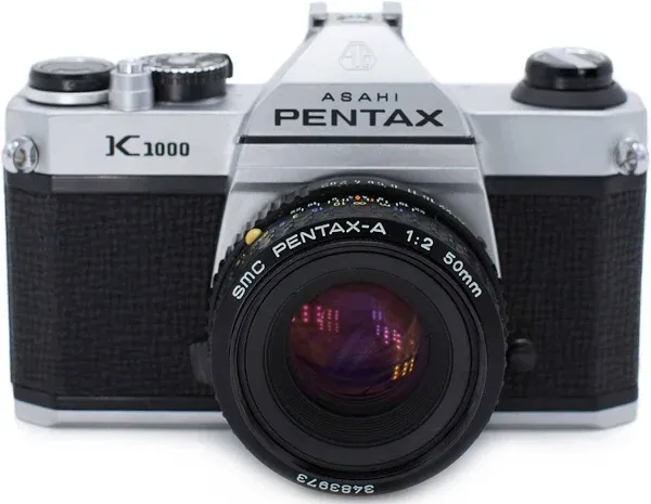 Asahi Pentax K1000 35mm SLR Film Camera with SMC 50mm f/2 Lens TESTED Read Desc