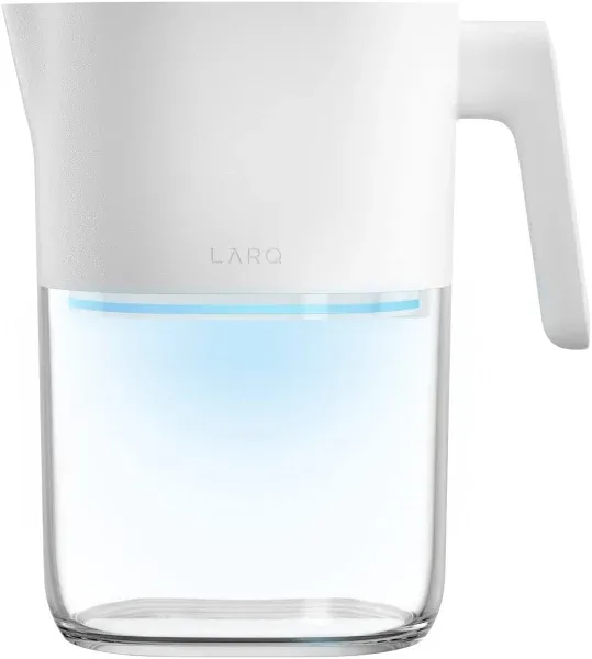 LARQ Pitcher PureVis 1.9L/ 8-Cup | Self-Cleaning UV Water Filter Pitcher (White)