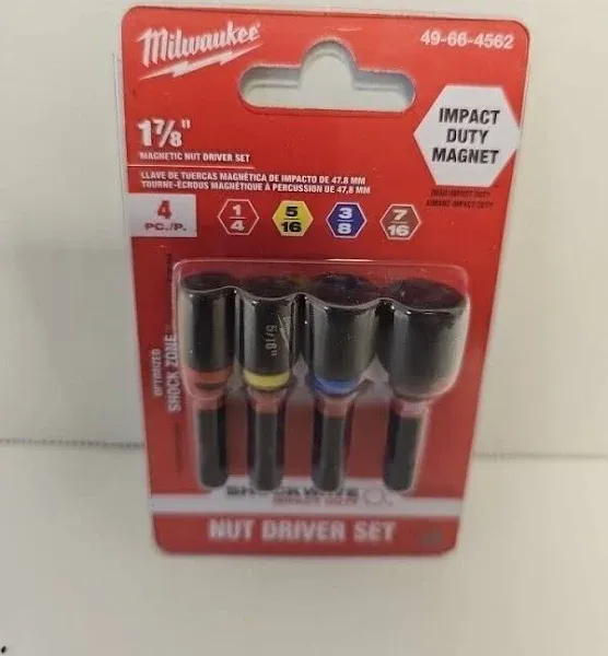 MILWAUKEE 49-66-4563  5-PC SHOCKWAVE INSERT MAGNETIC NUT DRIVER SET - BRAND NEW