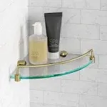 KRAUS Elie Glass Bathroom Corner Shower Shelf with Rail        R10