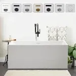 Vanity Art 59" Acrylic Freestanding Soaking Bathtub with Overflow & Po