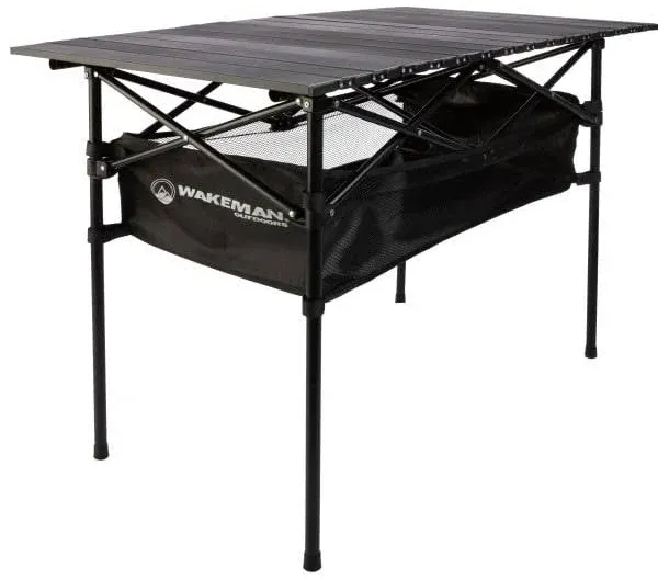 Wakeman Outdoors Camping Table with Shelf