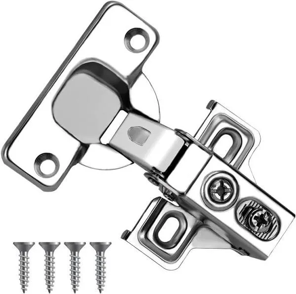 4 Pack full Overlay Soft Close Cabinet Hinges Brushed Nickel stainless Kitchen 