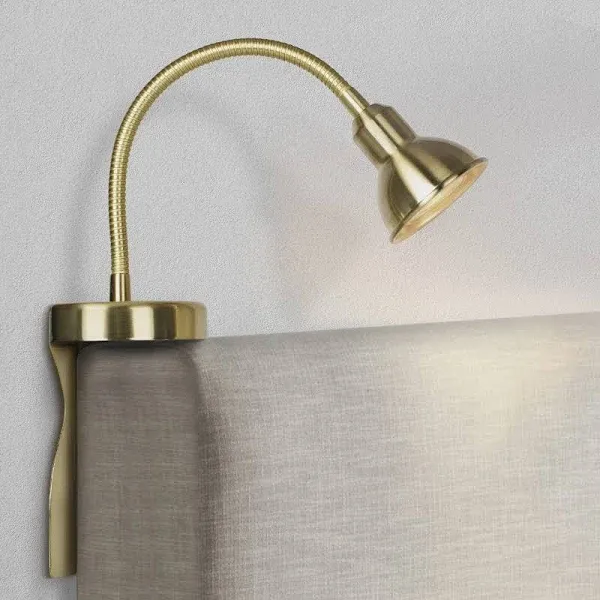 Solfres Innovative Design Headboard Reading Light. No Drilling Golden Book Light