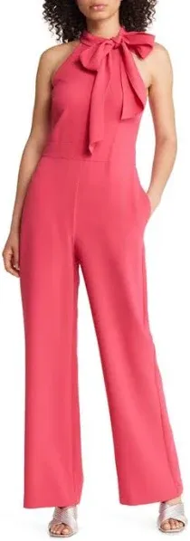 Vince Camuto Women's Bow Neck Stretch Crepe Jumpsuit