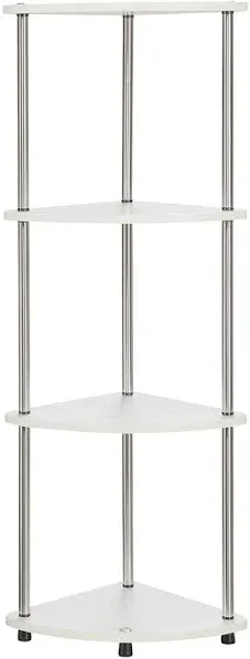 Convenience Concepts Designs2Go 4 Tier Corner Shelf, White