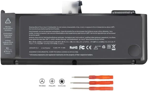 A1382 Battery for MacBook Pro 15 inch A1286 Early 2011 Late 2011 Mid 2012 New Replacement Laptop Battery (7200mAh 10.95V/78.84Wh 25 Months Warranty)