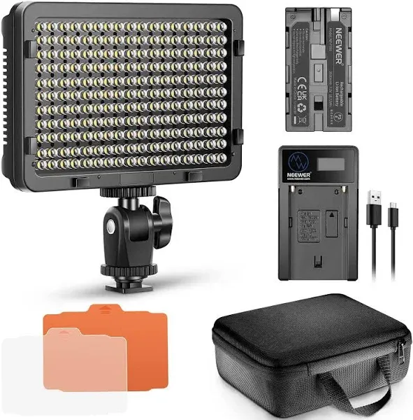 Neewer Dimmable 176 LED Video Light Kit with Battery and Charger