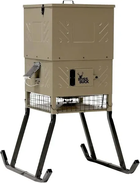 Boss Buck Stand & Fill Sled Feeder with Diverter Plate and Solar Panel