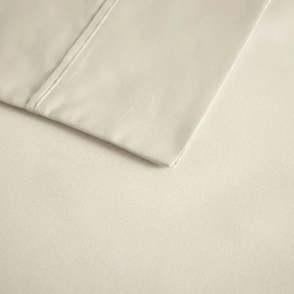 Beautyrest - 400 Thread Count Wrinkle Resistant Cotton Sateen Sheet Set - Ivory - Queen