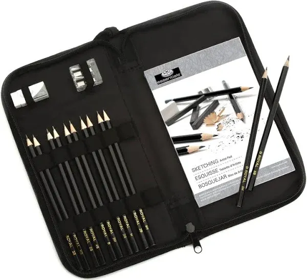 Drawing Sketching Pencil Set With Zipper Carrying Case Art Supplies S New