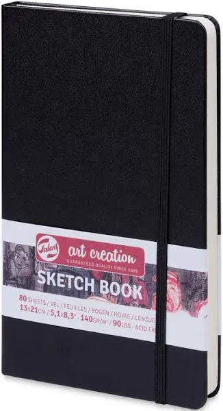 Royal Talens – Art Creation Hardback Sketchbook – 80 Sheets – 13 x 21cm - Black