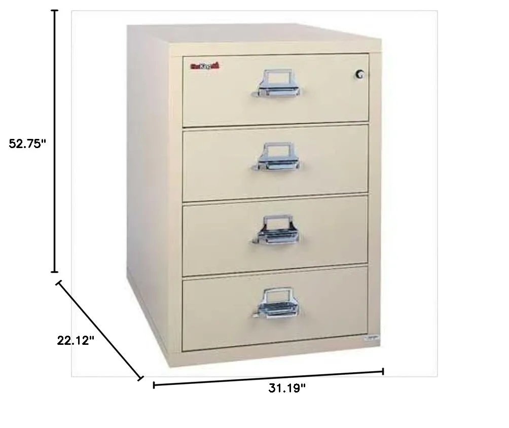 Fireproof 4-Drawer Vertical File Finish: Brown, Lock: Key Lock